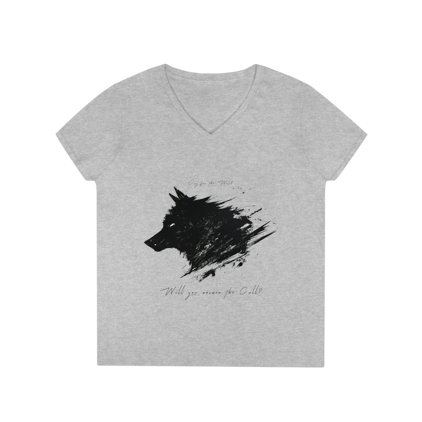 "Spirit Wolf" - Ladies' V-Neck T-Shirt