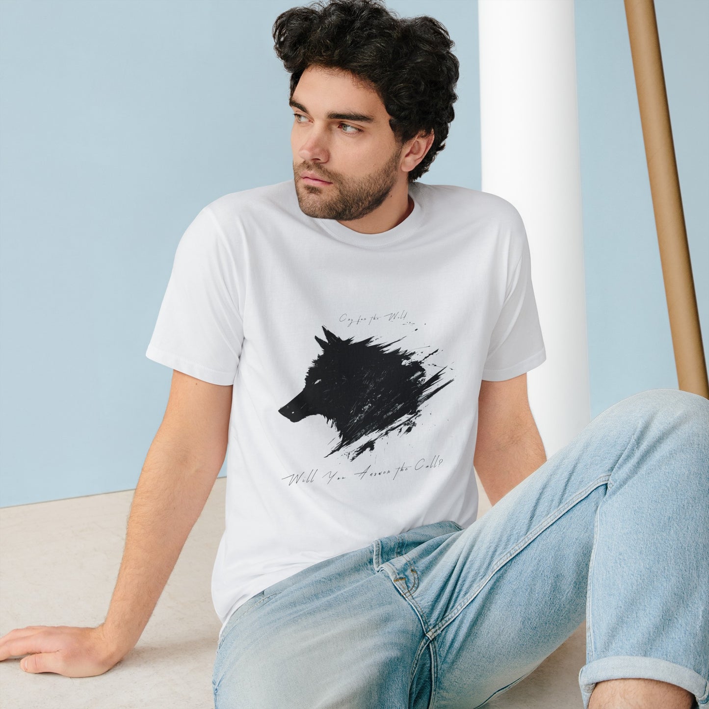 "Spirit Wolf" - Men's Organic Staple T-shirt