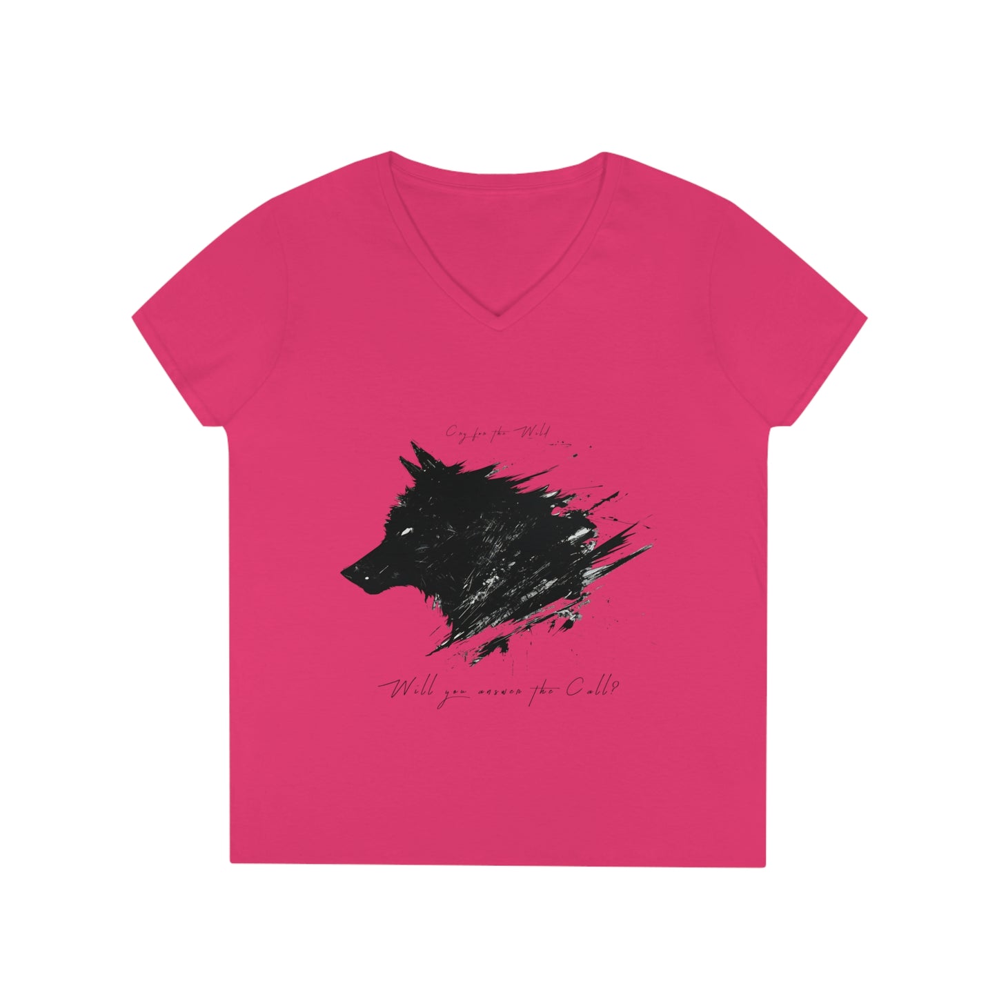 "Spirit Wolf" - Ladies' V-Neck T-Shirt
